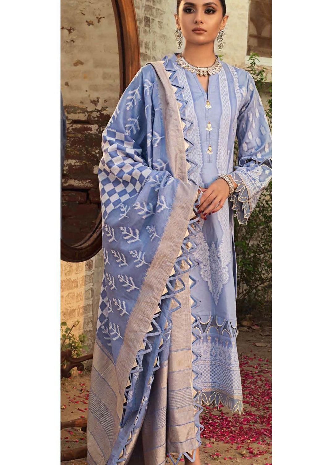 Gul Ahmed Printed Jacquard Suits Unstitched 3 Piece GA21PF MJ12069 - Summer Collection