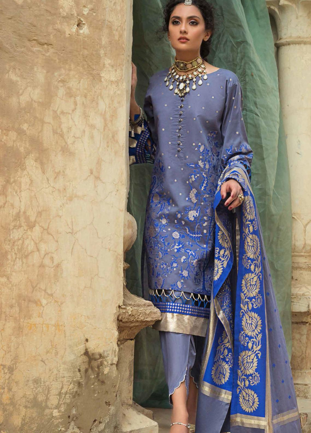 Gul Ahmed Printed Jacquard Suits Unstitched 3 Piece GA21PF MJ12070 - Summer Collection