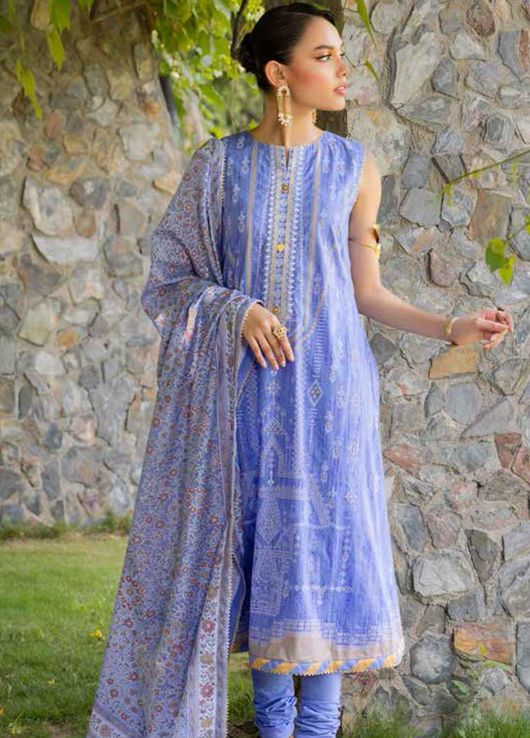 Gul Ahmed Embroidered Cambric Suits Unstitched 3 Piece GA23PF BN-32001 - Summer Collection