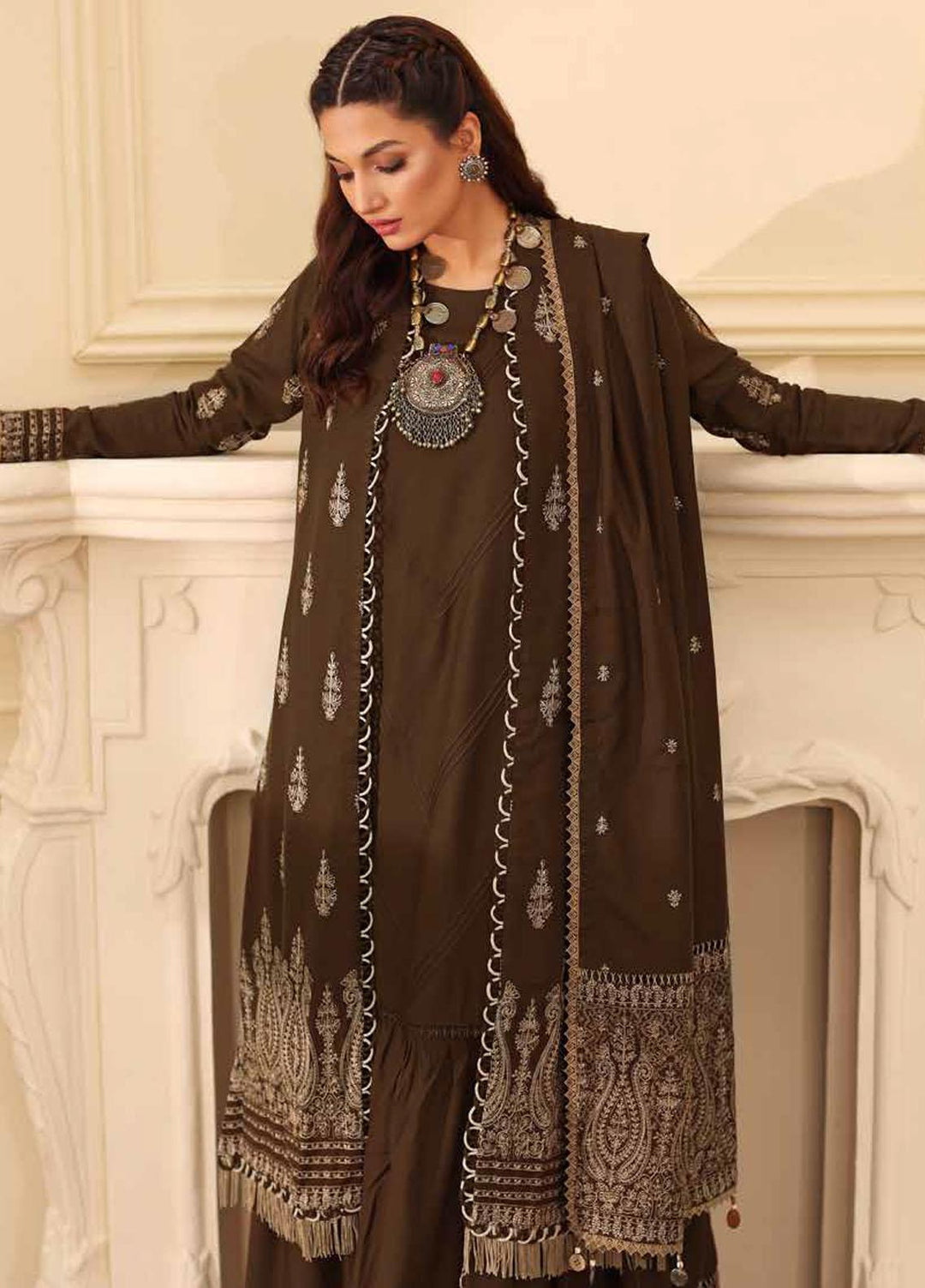Gul Ahmed Embroidered  Suits Unstitched 3 Piece GA22WL AP-22002 - Winter Collection