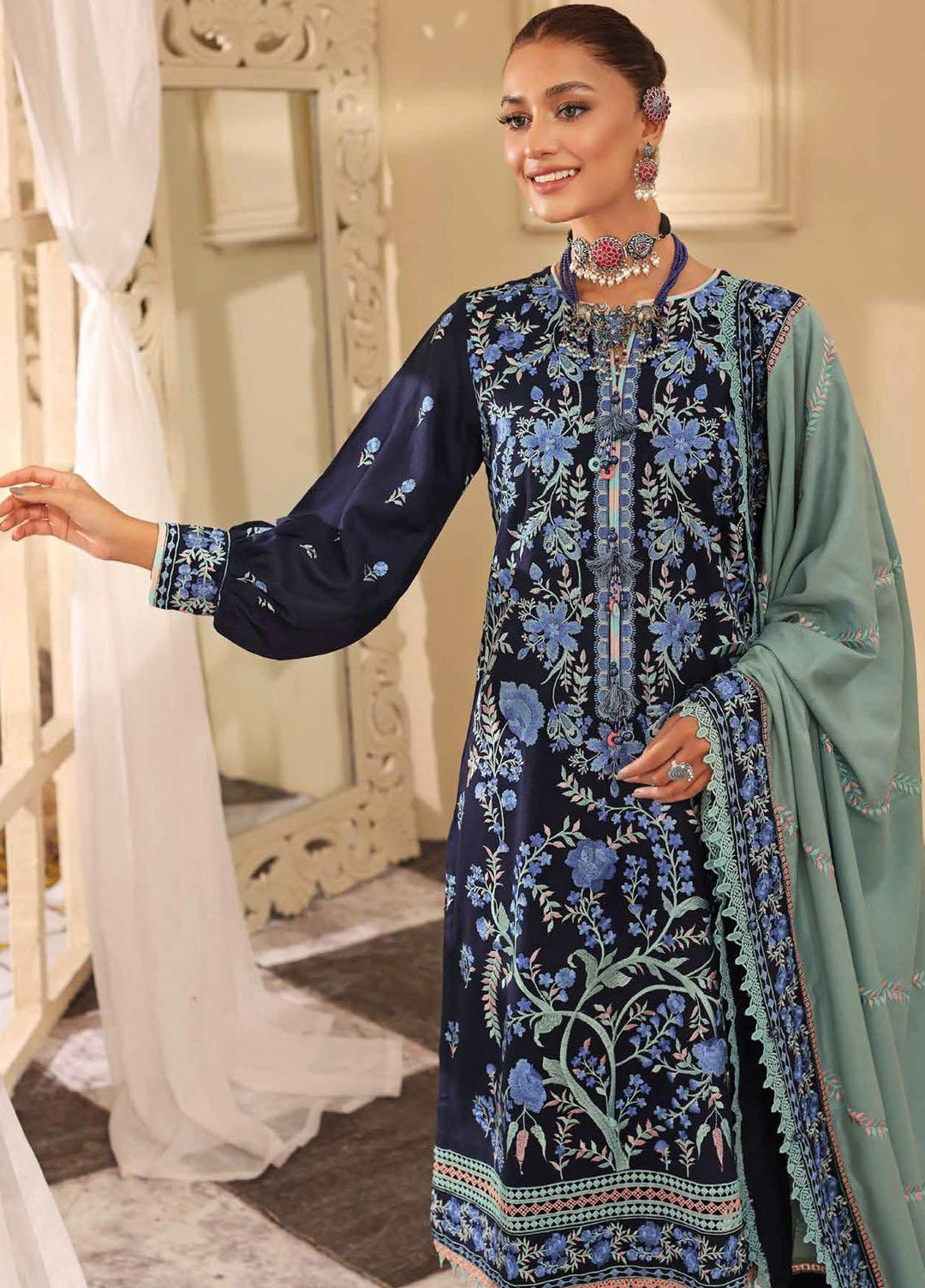 Gul Ahmed Embroidered  Suits Unstitched 3 Piece GA22WL AP-22004 - Winter Collection