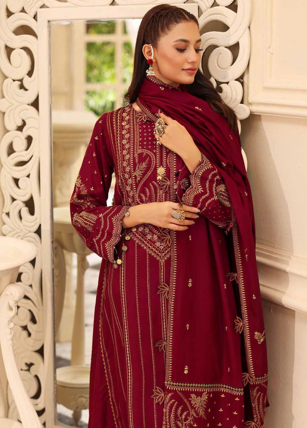 Gul Ahmed Embroidered  Suits Unstitched 3 Piece GA22WL AP-22017 - Winter Collection