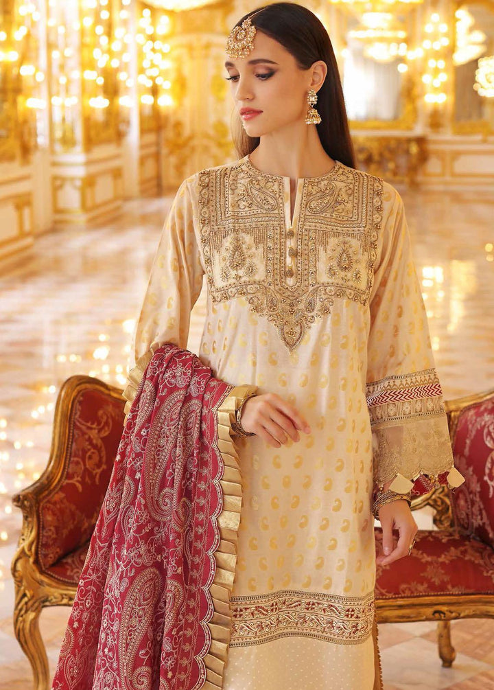 Gul Ahmed Embroidered Jacquard Suits Unstitched 3 Piece GA22WD PRW-22005 - Wedding Collection