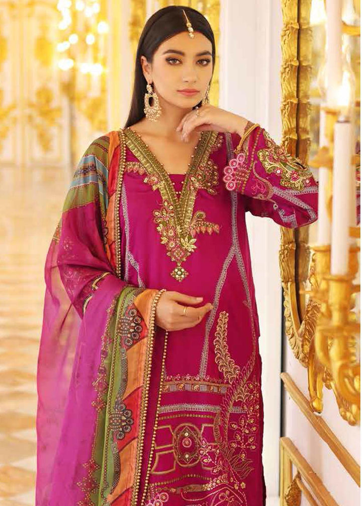 Gul Ahmed Embroidered Cotton Silk Suits Unstitched 3 Piece GA22WD PRW-22007 - Wedding Collection