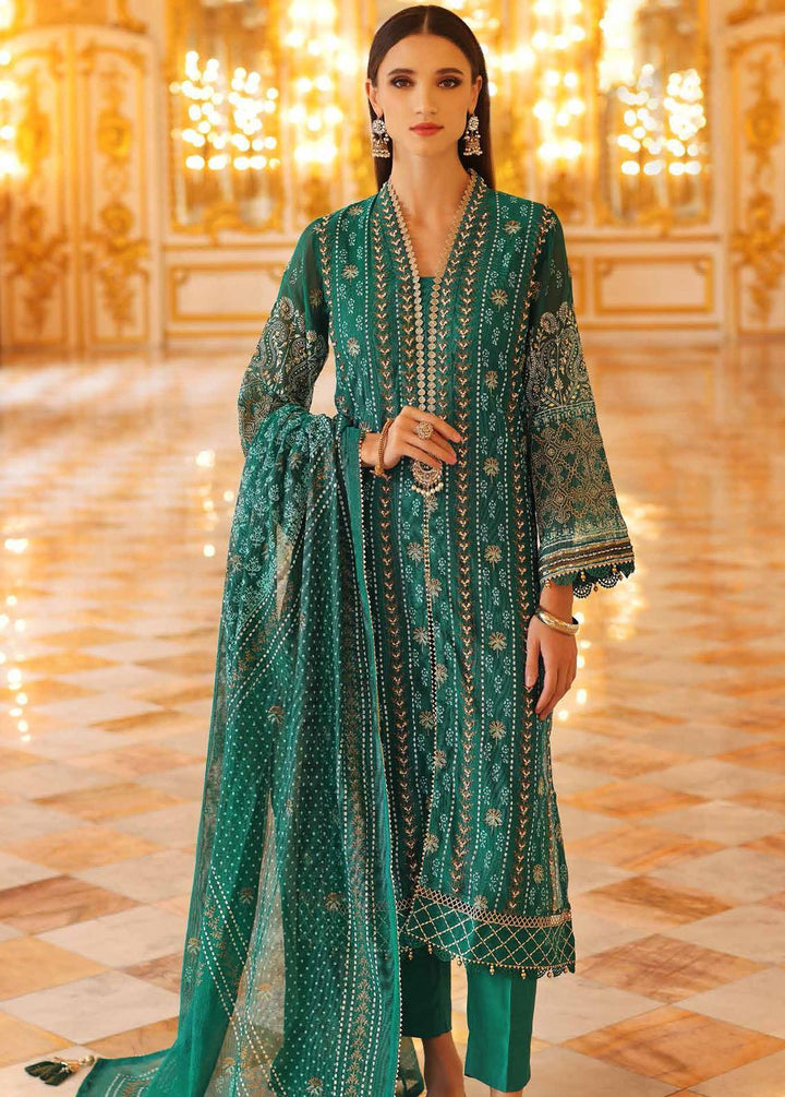 Gul Ahmed Embroidered Cotton Net Suits Unstitched 3 Piece GA22WD PRW-22009 - Wedding Collection