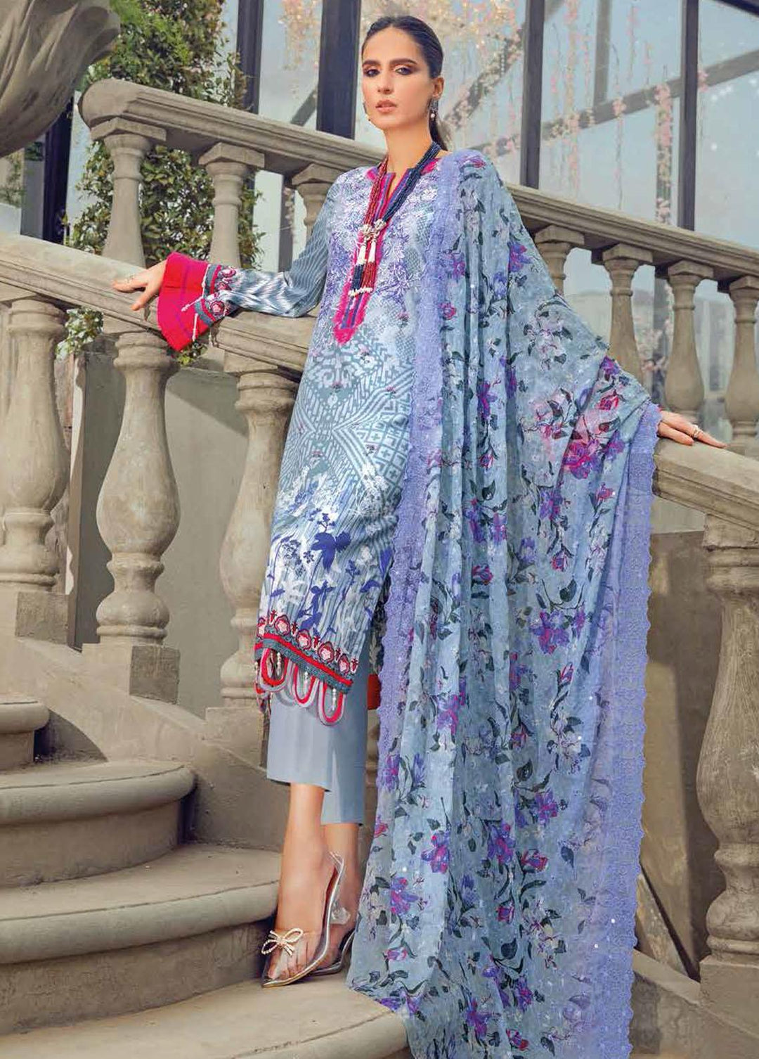 Gul Ahmed Embroidered Lawn Suits Unstitched 3 Piece GA22FS BCT-43 - Summer Collection