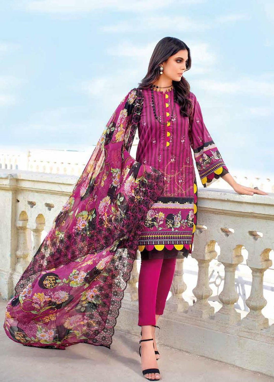 Gul Ahmed Embroidered Lawn Suits Unstitched 3 Piece GA22FS BCT-47 - Summer Collection