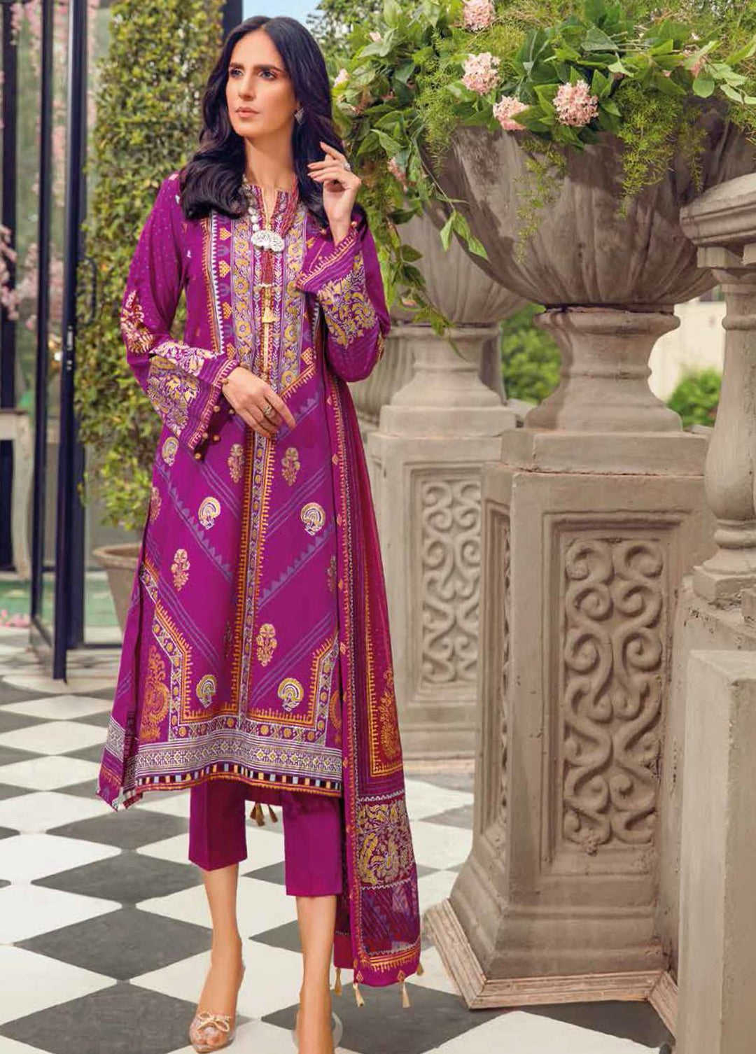 Gul Ahmed Embroidered Lawn Suits Unstitched 3 Piece GA22FS BM-12010 - Summer Collection