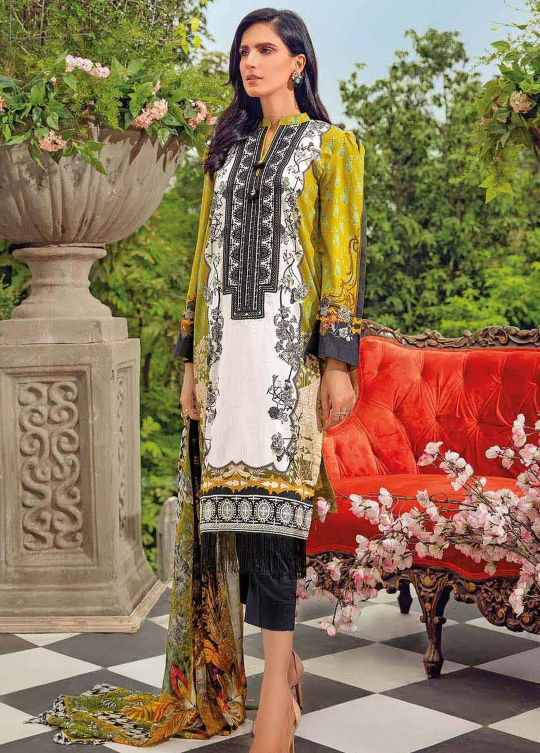 Gul Ahmed Embroidered Lawn Suits Unstitched 3 Piece GA22FS BM-12015 - Summer Collection