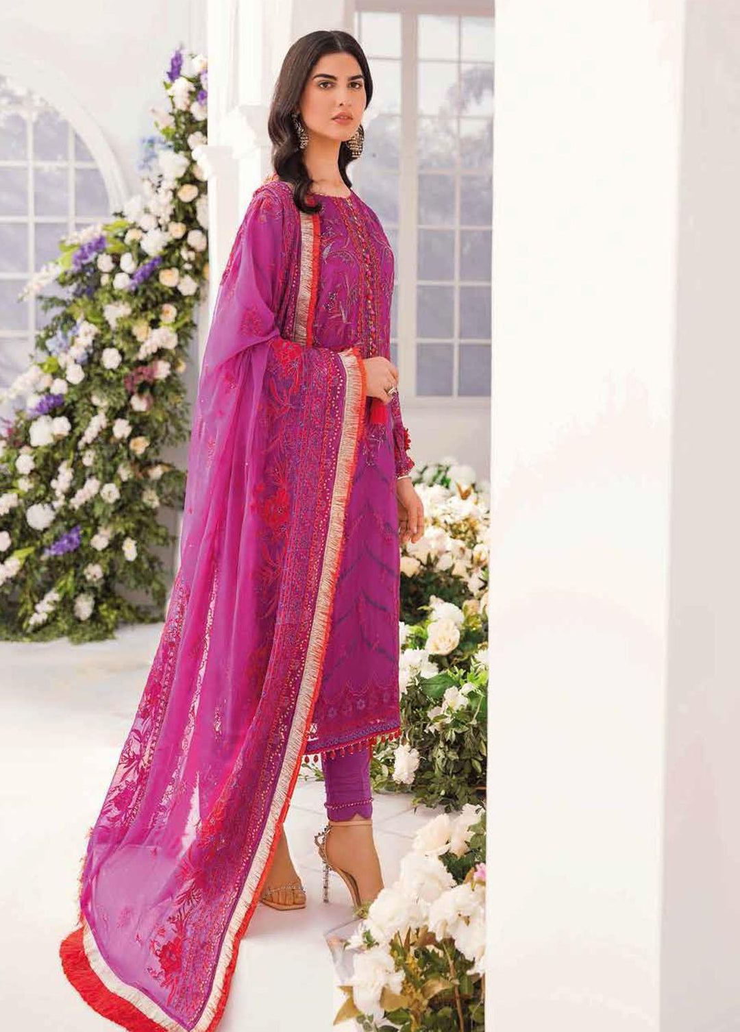Gul Ahmed Embroidered Lawn Suits Unstitched 3 Piece GA22FS LE-22005 - Summer Collection