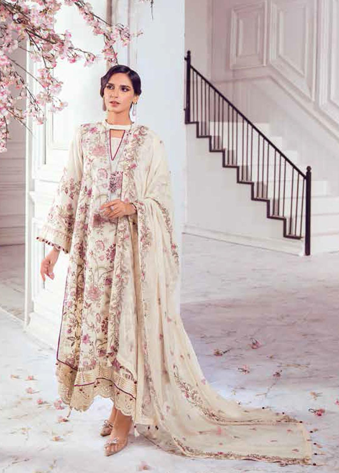 Gul Ahmed Embroidered Lawn Suits Unstitched 3 Piece GA22FS LSV-22005 - Summer Collection