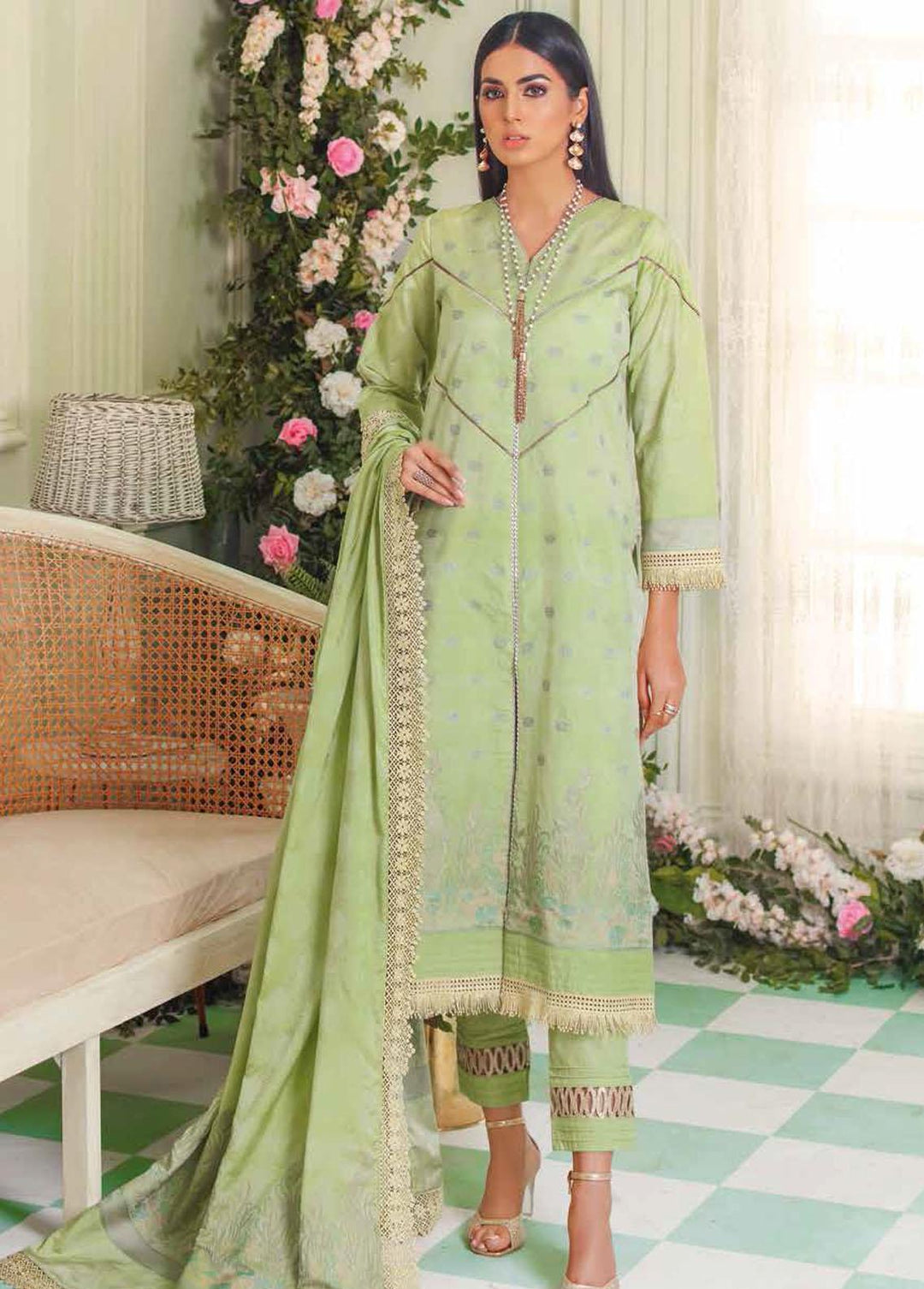 Gul Ahmed Embroidered Lawn Suits Unstitched 3 Piece GA22FS MJ-22047 - Summer Collection