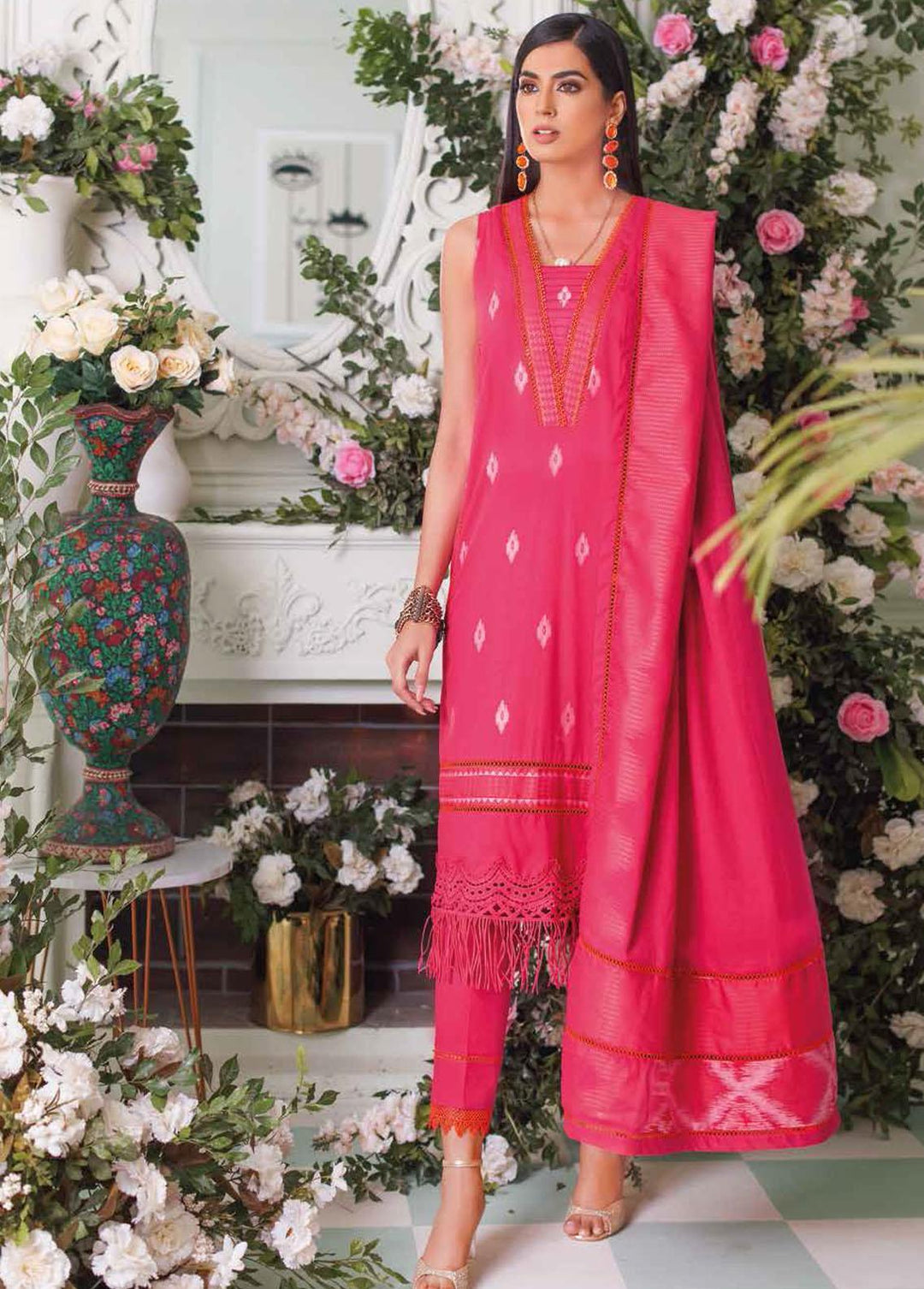 Gul Ahmed Embroidered Lawn Suits Unstitched 3 Piece GA22FS MJ-22049 - Summer Collection