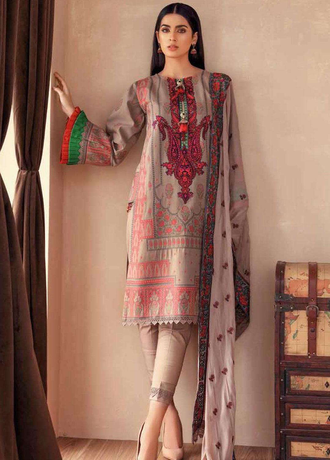 Gul Ahmed Embroidered Lawn Suits Unstitched 3 Piece GA22FS MJ-72 - Summer Collection