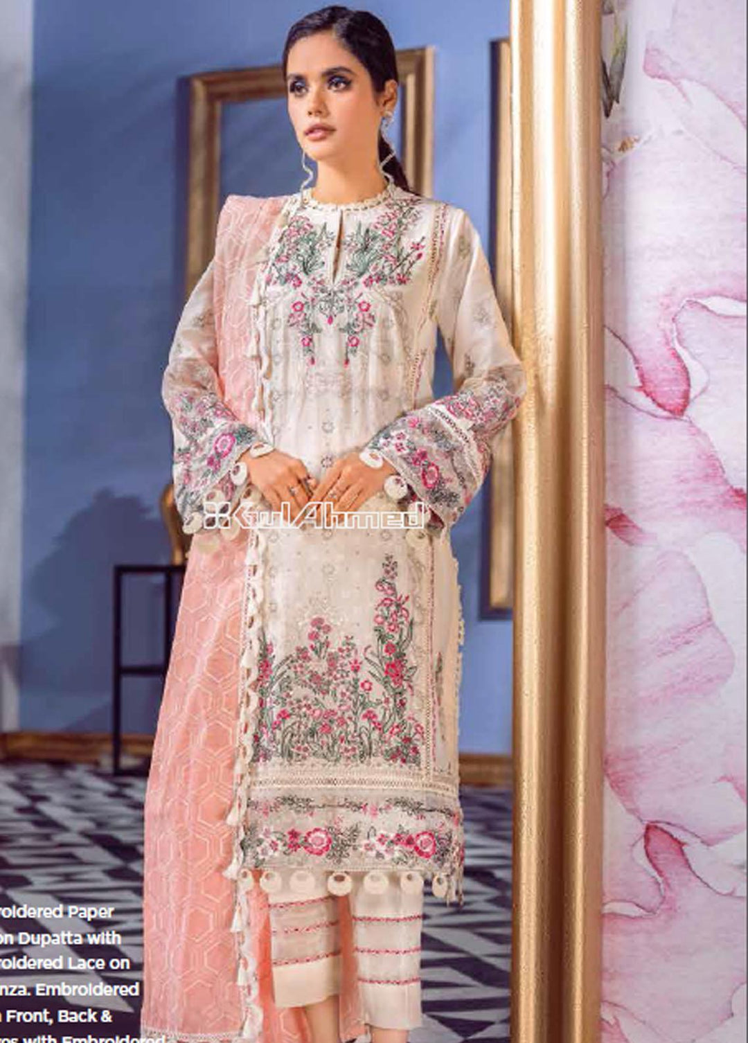Gul Ahmed Embroidered Lawn Suits Unstitched 3 Piece GA22FS PC-22002 - Summer Collection