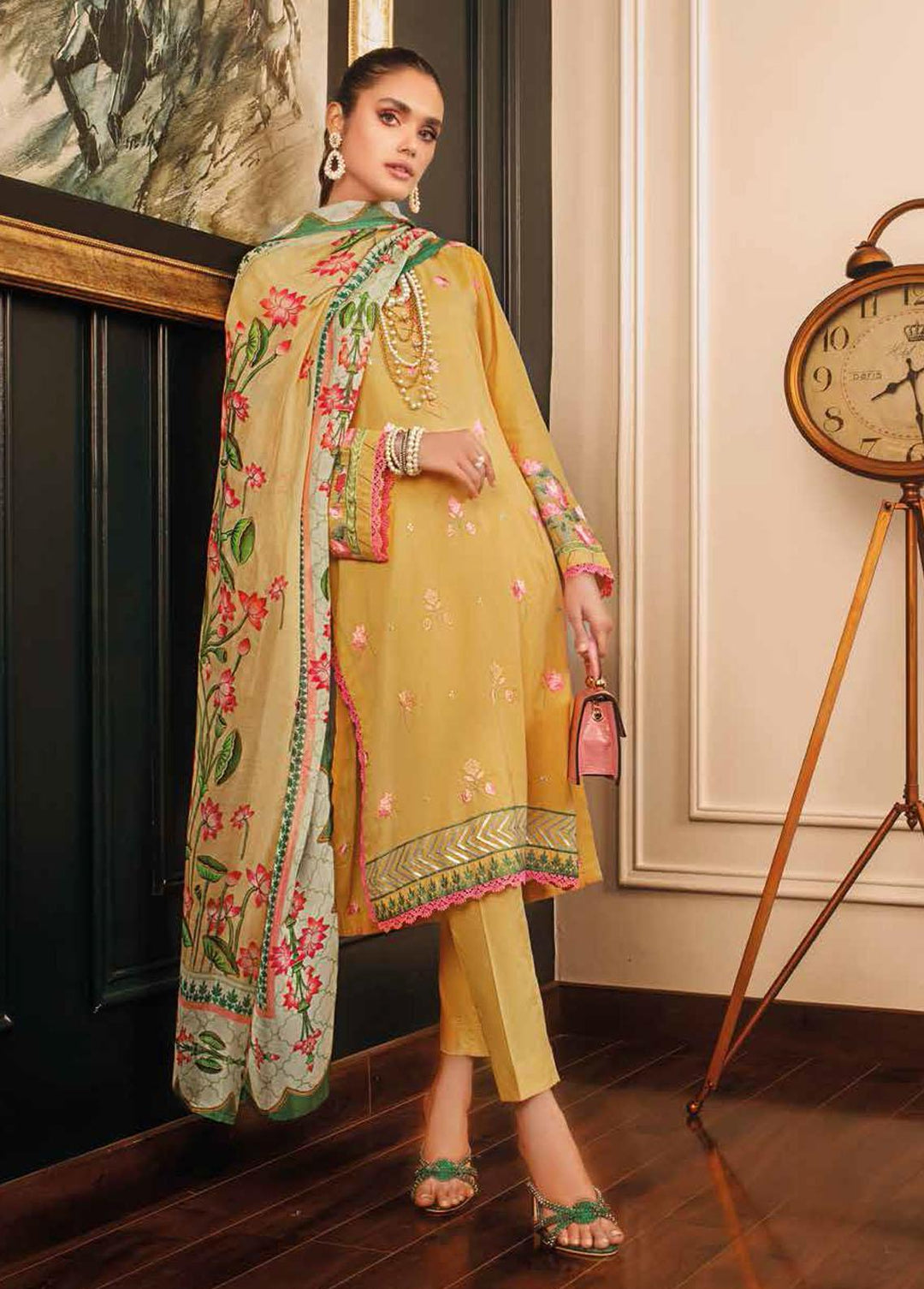 Gul Ahmed Embroidered Lawn Suits Unstitched 3 Piece GA22FS SSM-12003 - Summer Collection