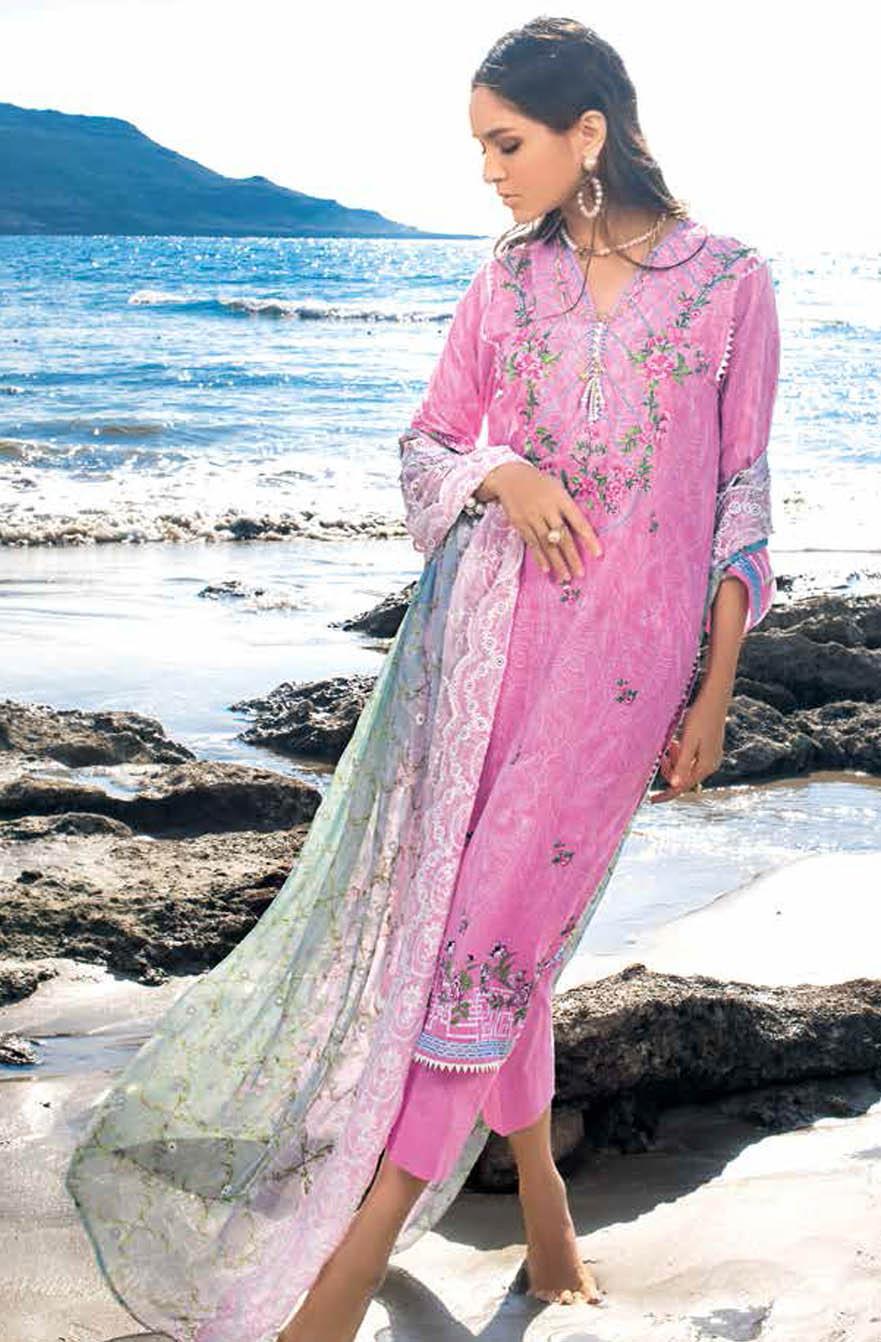 Gul Ahmed Embroidered Lawn Suits Unstitched 3 Piece GA21S BCT 32 - Summer Collection