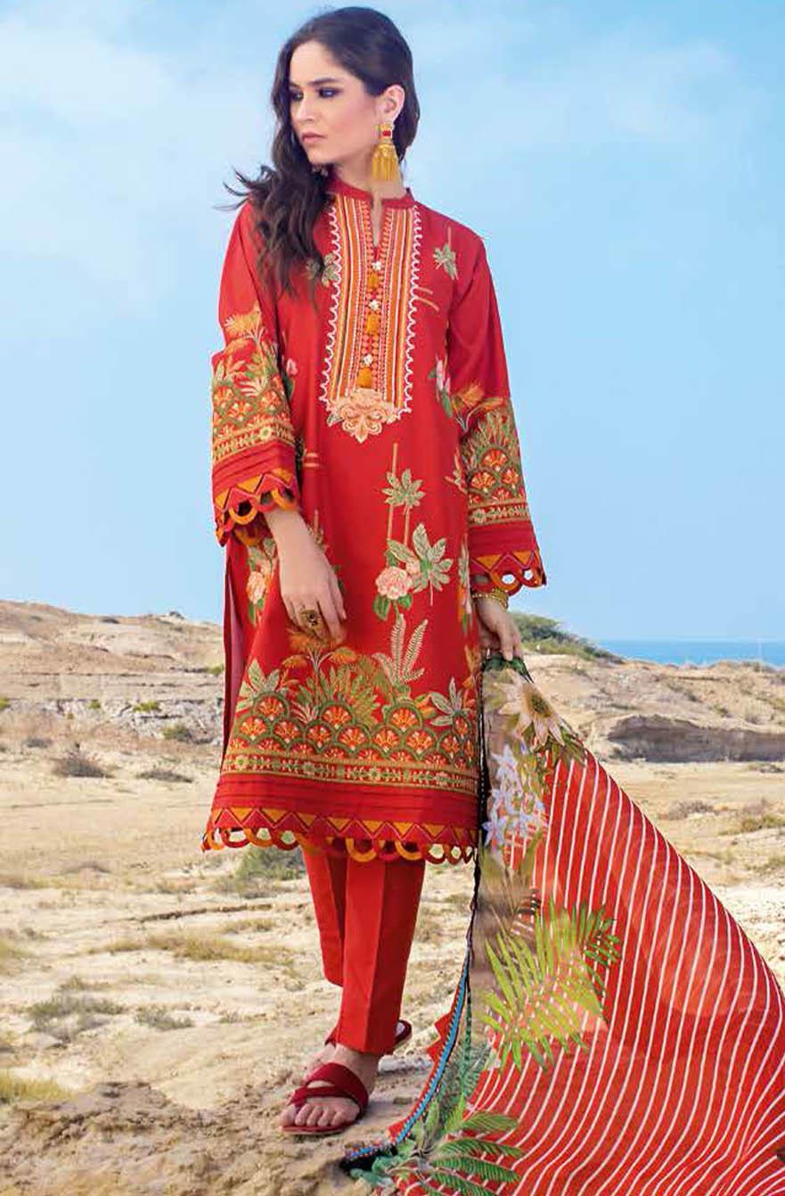 Gul Ahmed Embroidered Lawn Suits Unstitched 3 Piece GA21S BM 167 - Summer Collection