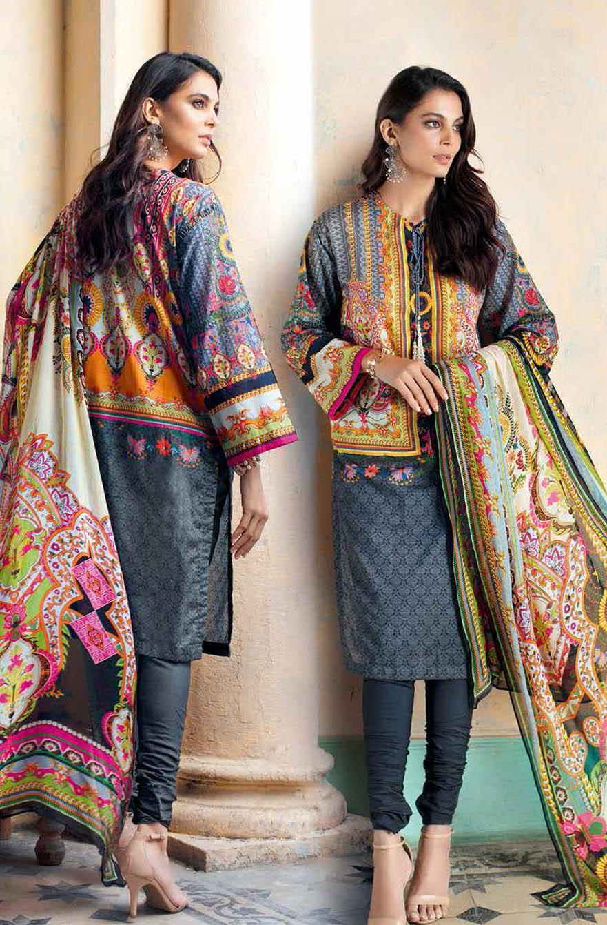 Gul Ahmed Printed Leno Suits Unstitched 3 Piece GA21S BM 170 - Summer Collection