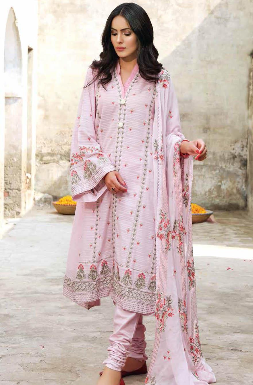 Gul Ahmed Embroidered Swiss Voile Suits Unstitched 3 Piece GA21S FS 07 - Summer Collection