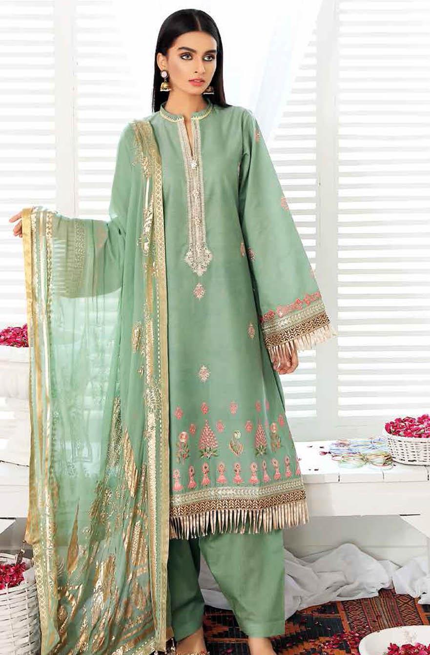 Gul Ahmed Embroidered Lawn Suits Unstitched 3 Piece GA21S FS 28 - Summer Collection