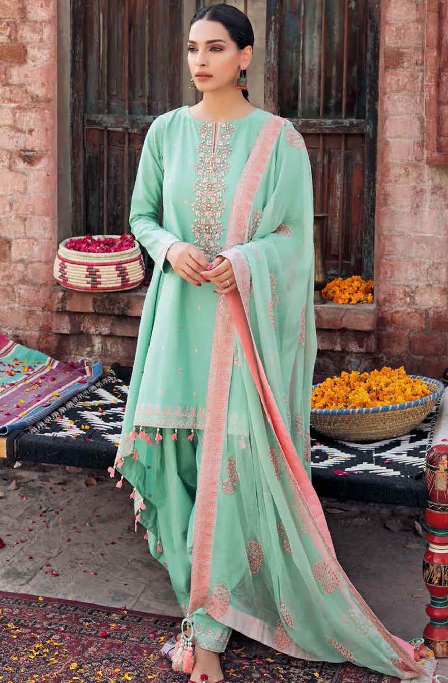 Gul Ahmed Embroidered Lawn Suits Unstitched 3 Piece GA21S FS 32 - Summer Collection