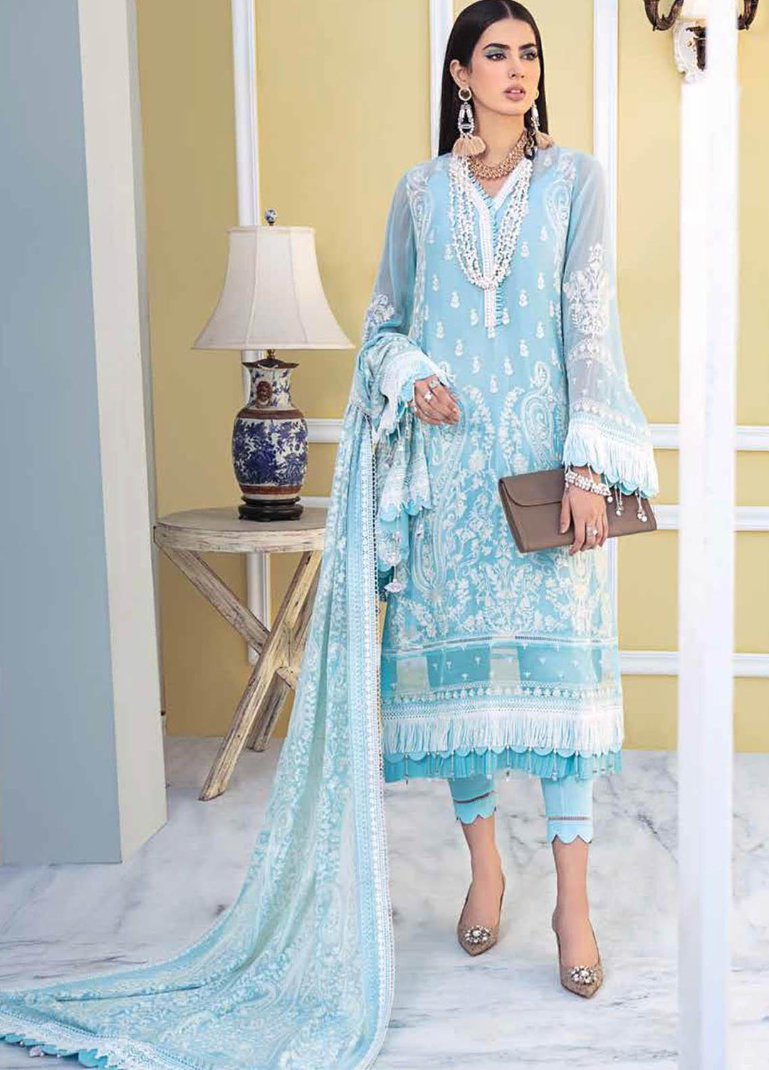 Gul Ahmed Embroidered Chiffon Suits Unstitched 3 Piece GA21S LE 33 - Summer Collection