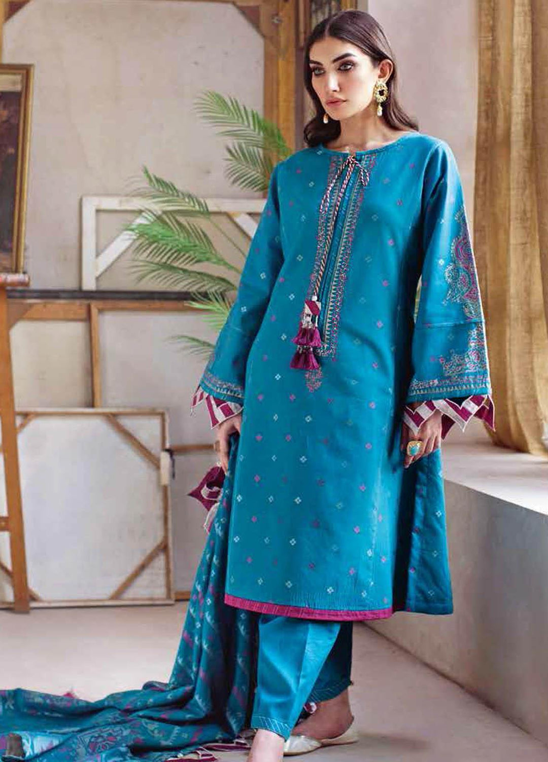 Gul Ahmed Printed Jacquard Suits Unstitched 3 Piece GA21S MJ 53 - Summer Collection