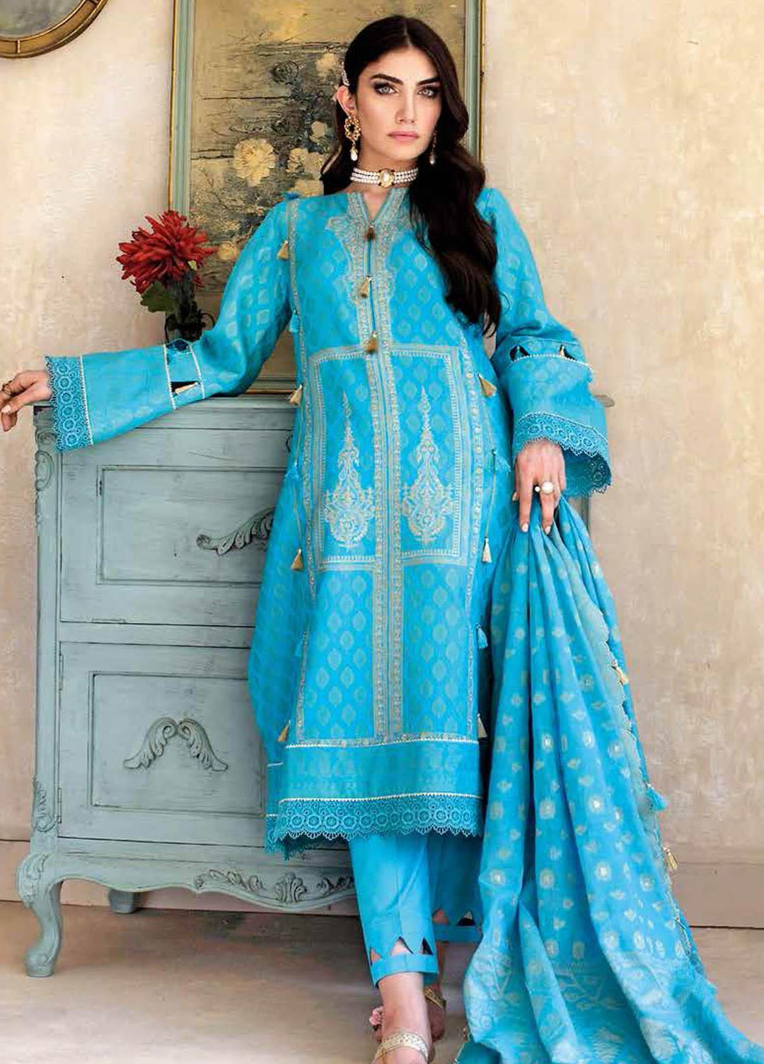 Gul Ahmed Embroidered Jacquard Suits Unstitched 3 Piece GA21S MJ 58 - Summer Collection