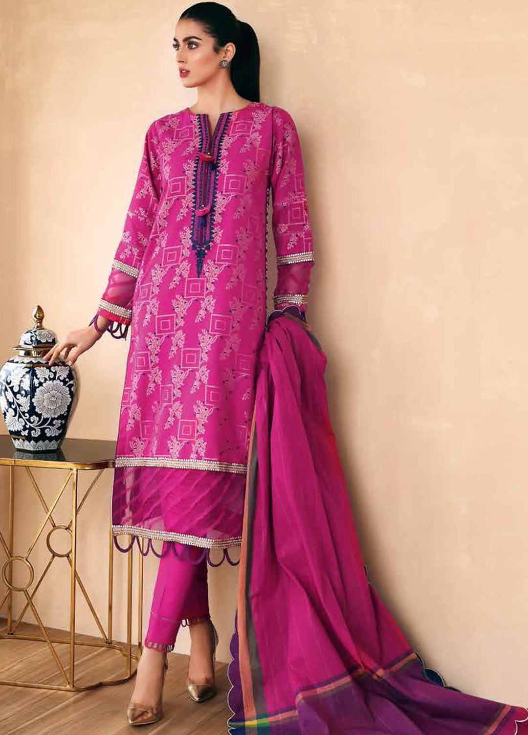 Gul Ahmed Embroidered Jacquard Suits Unstitched 3 Piece GA21S MJ 67 - Summer Collection