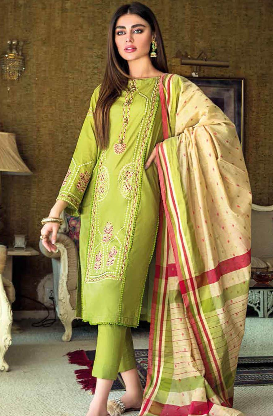 Gul Ahmed Embroidered Lawn Suits Unstitched 3 Piece GA21S MJ 80 - Summer Collection