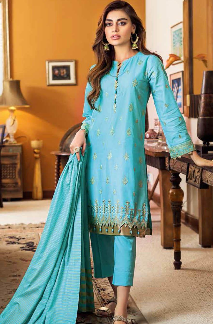 Gul Ahmed Embroidered Lawn Suits Unstitched 3 Piece GA21S MJ 84 - Summer Collection