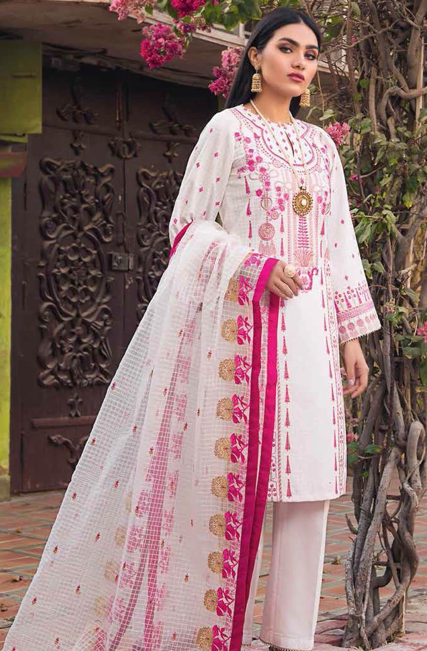 Gul Ahmed Embroidered Lawn Suits Unstitched 3 Piece GA21S PM 402 - Summer Collection
