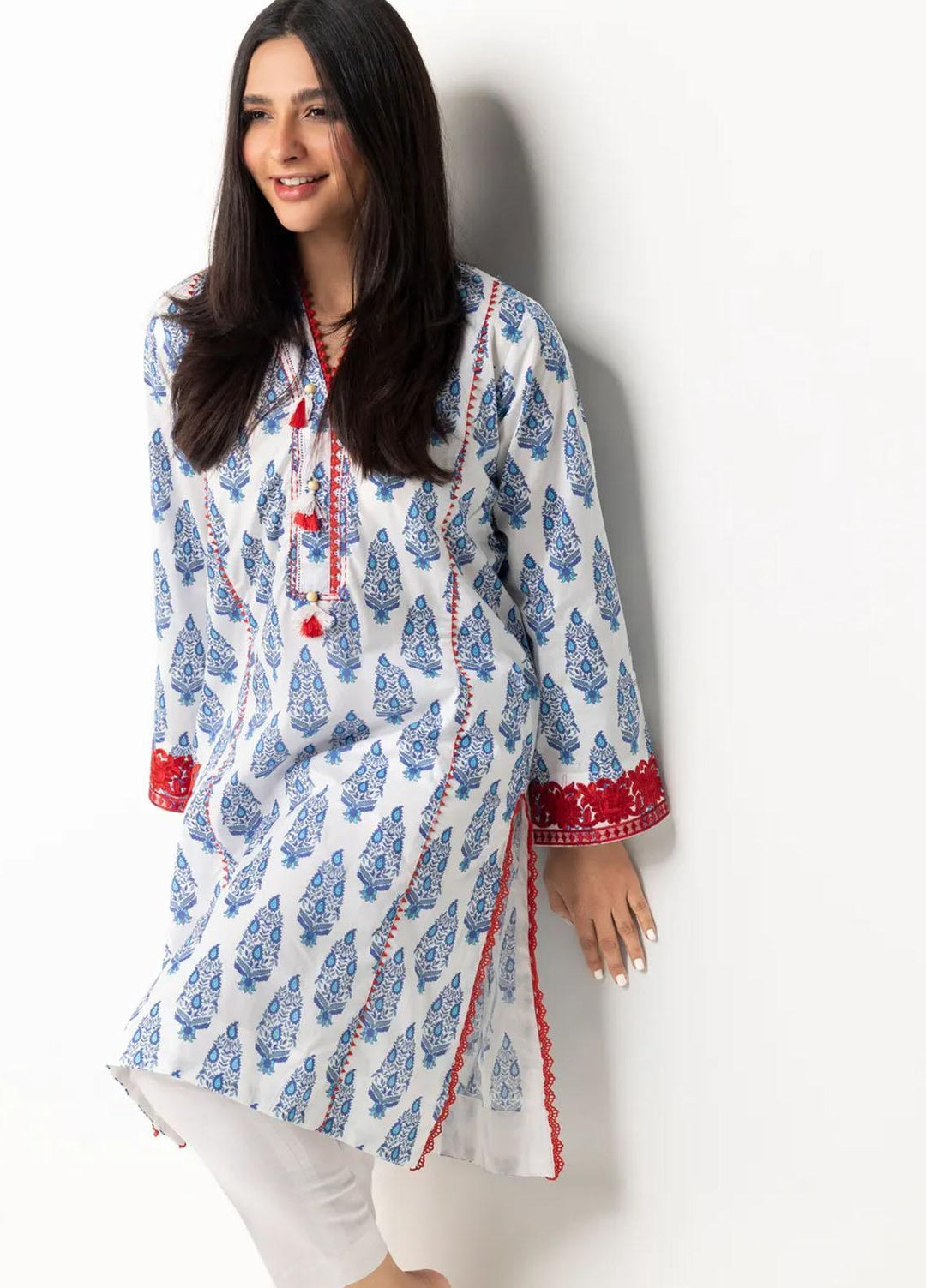 Gul Ahmed Casual Pret Printed Cambric Shirt GA22P WGK-CMS-DE-276