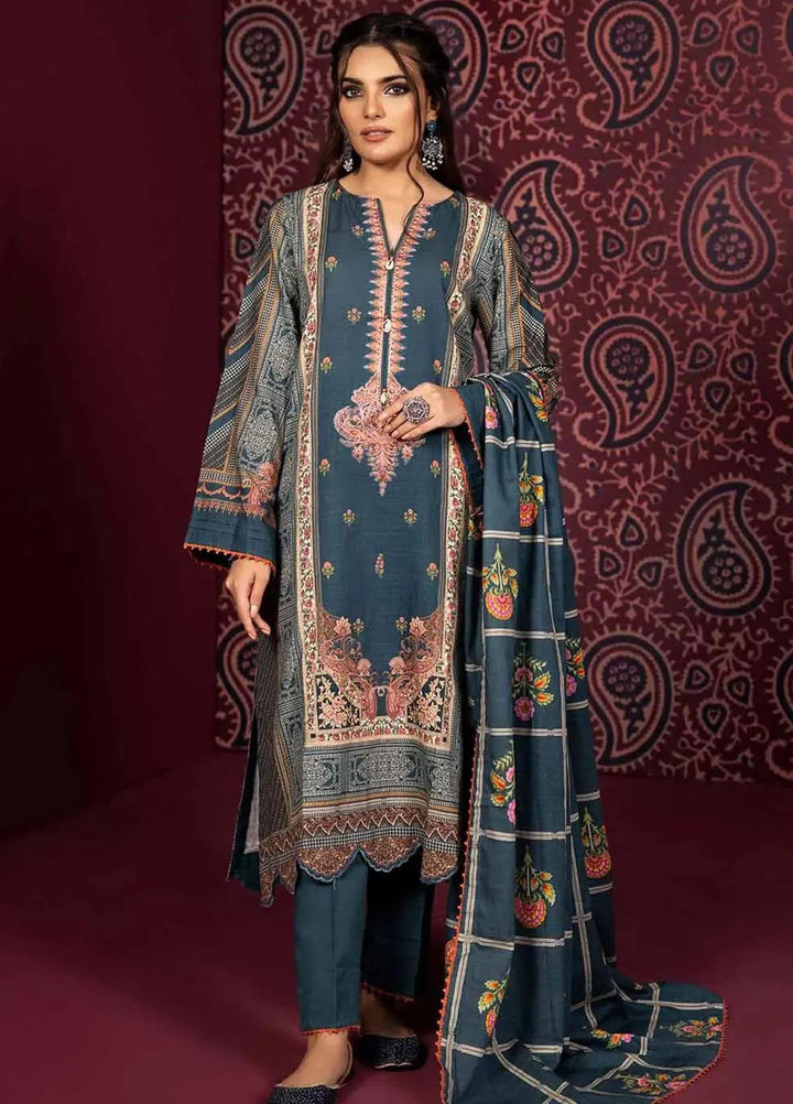 Gul Ahmed Pret Embroidered Khaddar 3 Piece Suit K-32039