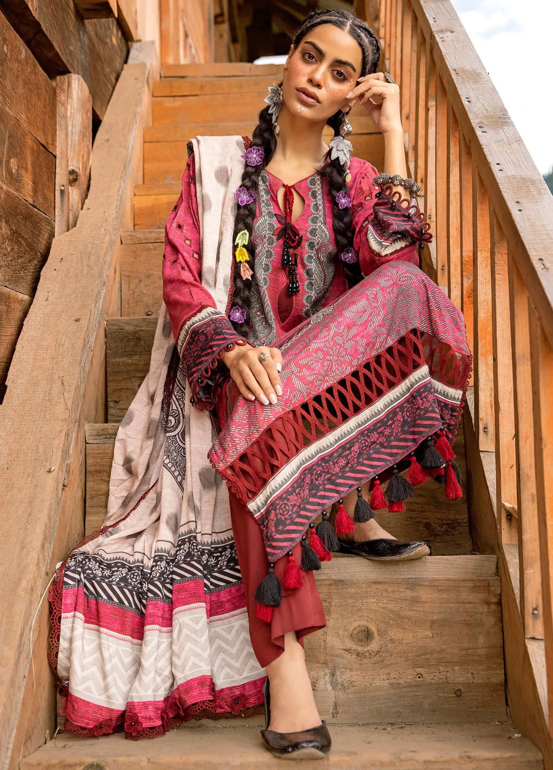 Gul Ahmed Printed Cotail Suits Unstitched 3 Piece GA24UW CV-42004 - Winter Collection