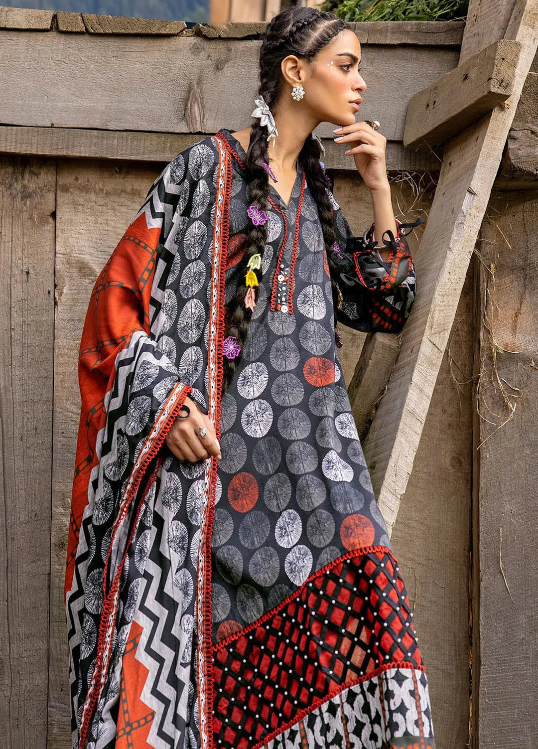 Gul Ahmed Printed Cotail Suits Unstitched 3 Piece GA24UW CV-42006 - Winter Collection