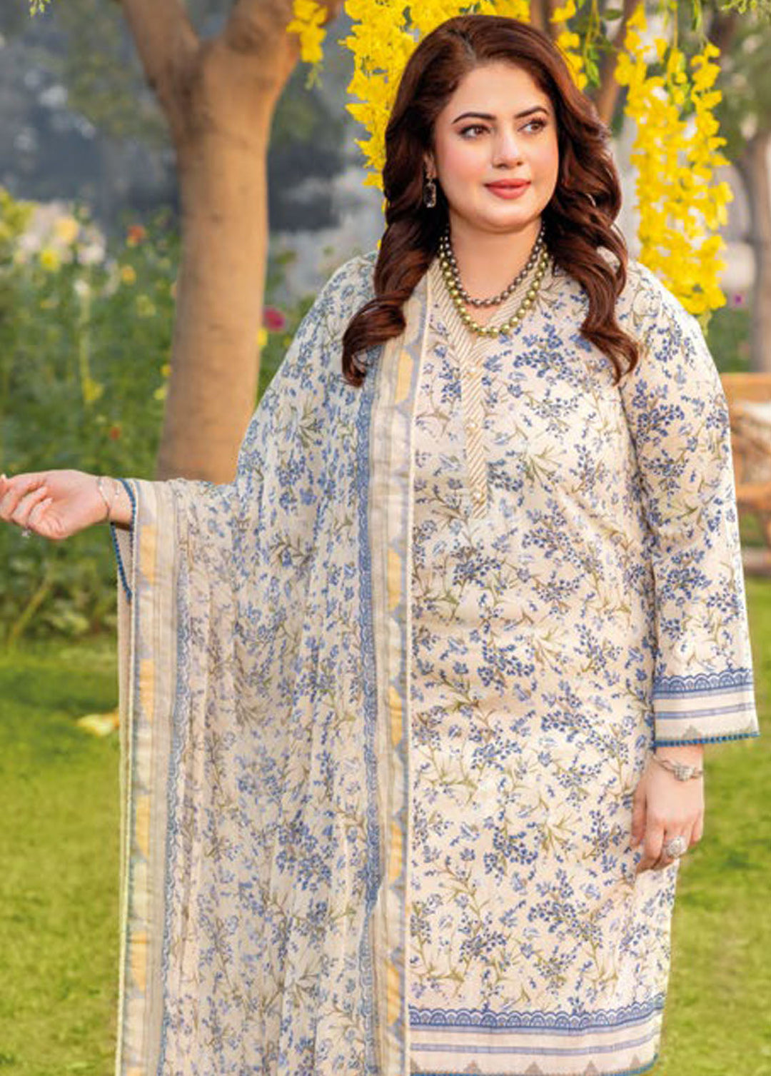 Gul Ahmed Printed Lawn Suits Unstitched 3 Piece GA24MT BM 42014 - Summer Collection