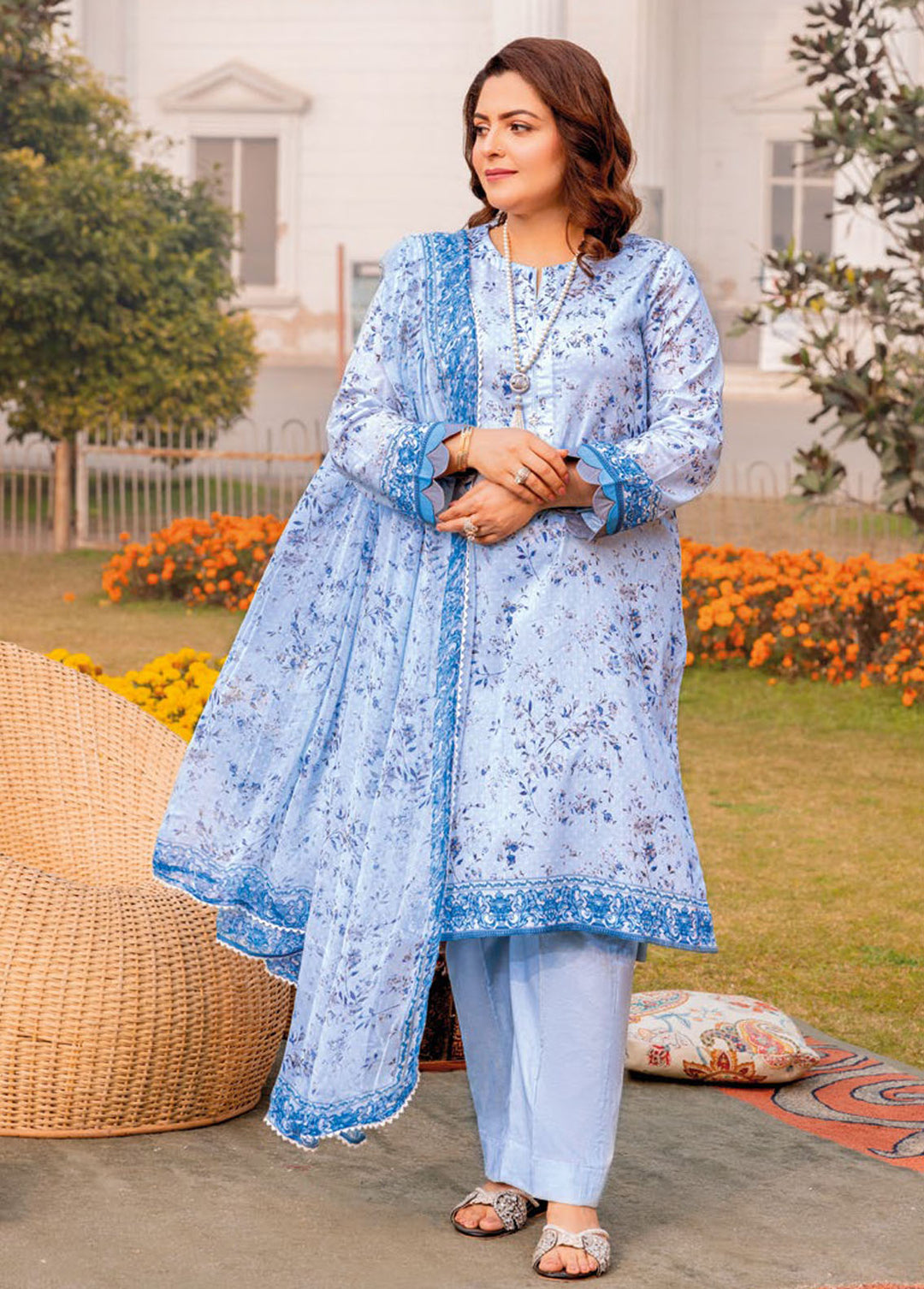 Gul Ahmed Printed Lawn Suits Unstitched 3 Piece GA24MT BM 42015 - Summer Collection