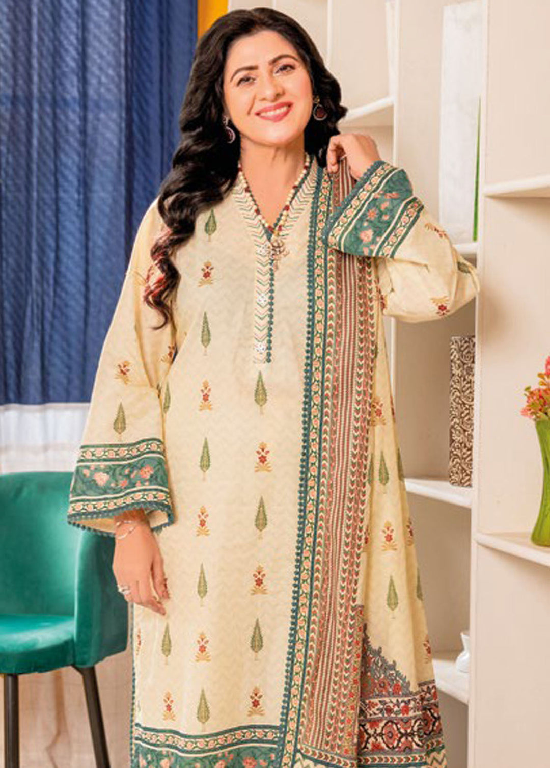 Gul Ahmed Printed Lawn Suits Unstitched 3 Piece GA24MT CL 42196 B - Summer Collection