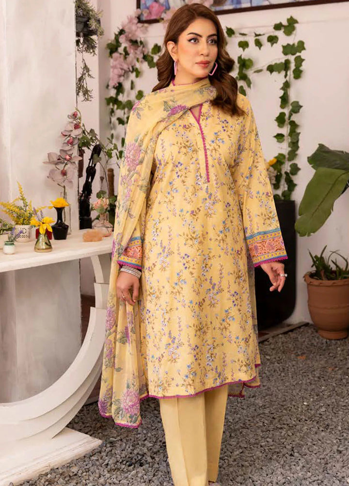 Gul Ahmed Printed Lawn Suits Unstitched 3 Piece GA24SU BM 42022 - Summer Collection
