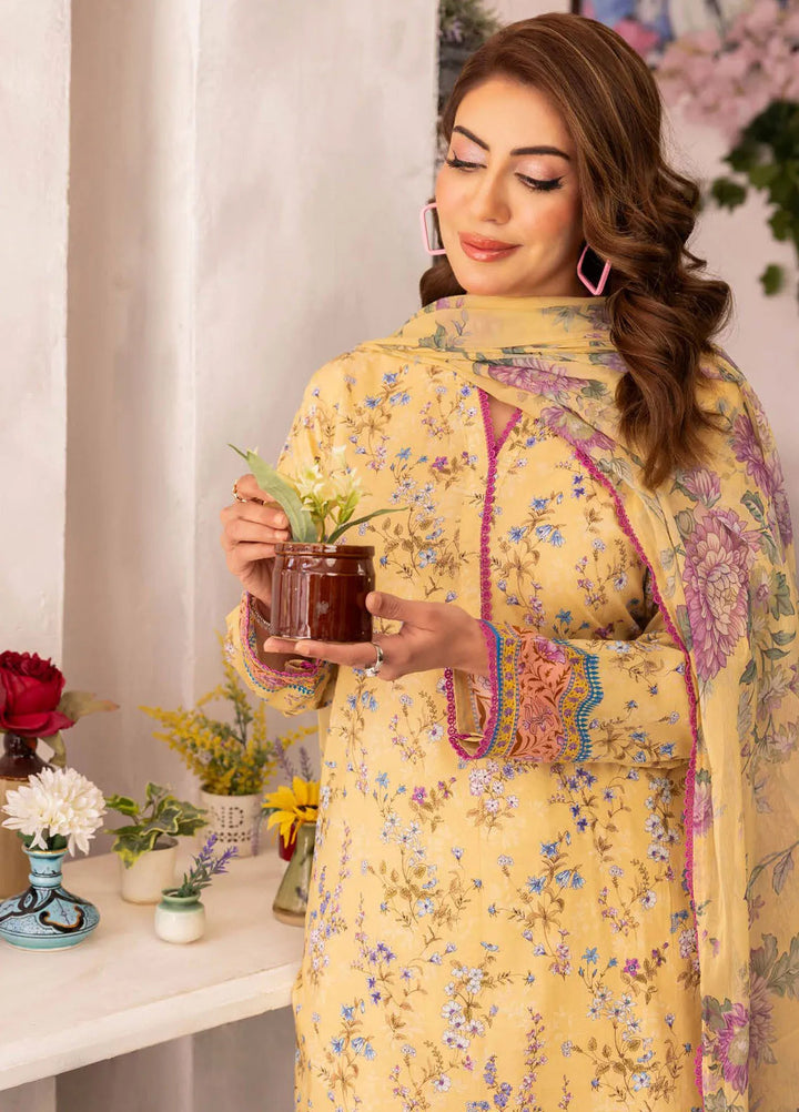 Gul Ahmed Printed Lawn Suits Unstitched 3 Piece GA24SU BM 42022 - Summer Collection