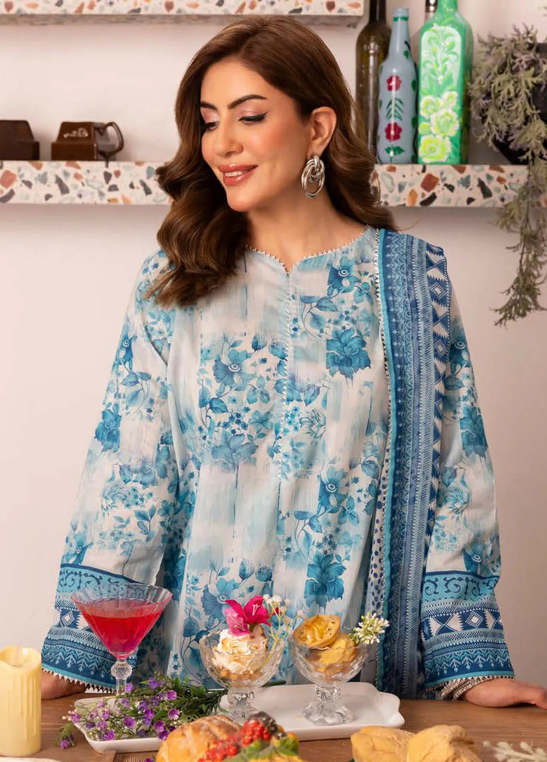 Gul Ahmed Printed Lawn Suits Unstitched 3 Piece GA24SU BM 42024 - Summer Collection