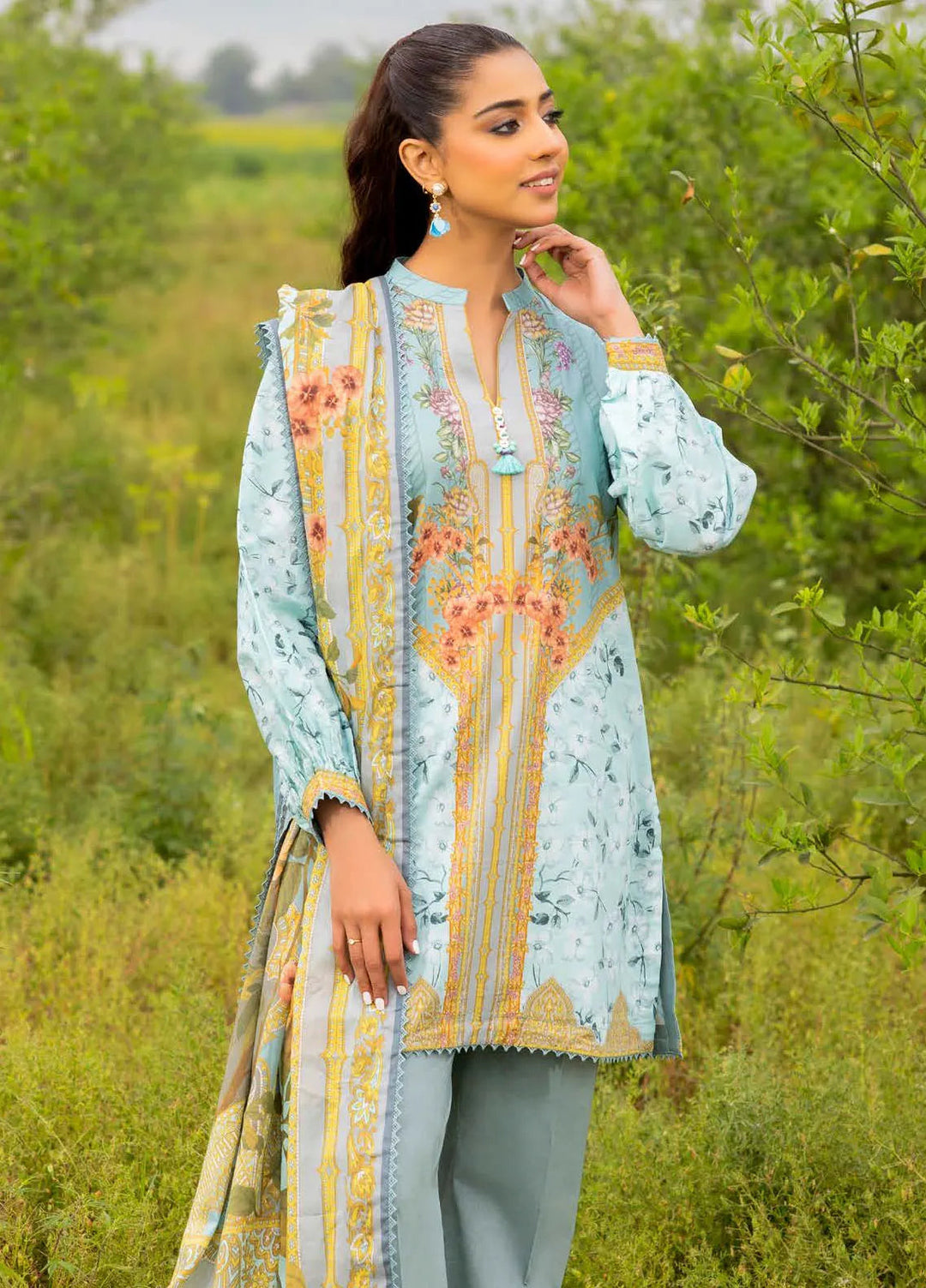 Gul Ahmed Printed Lawn Suits Unstitched 3 Piece GA24SU CL 42049 B - Summer Collection
