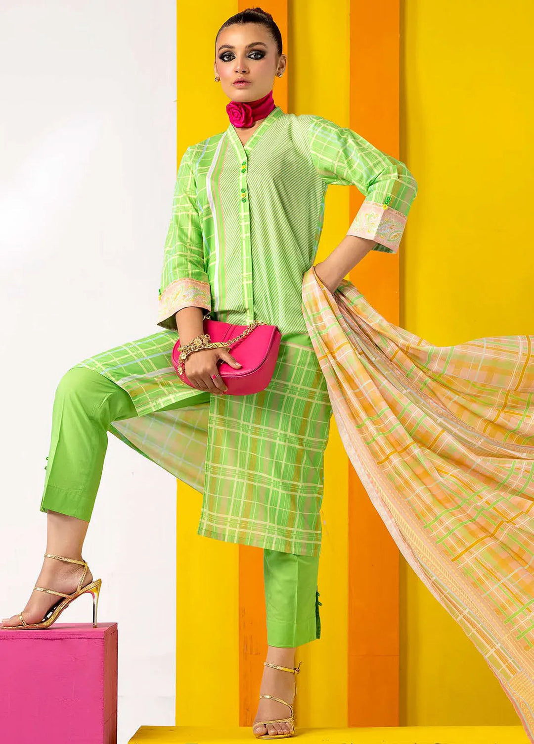 Gul Ahmed Printed Lawn Suits Unstitched 3 Piece GA24SU CL 42148 - Summer Collection