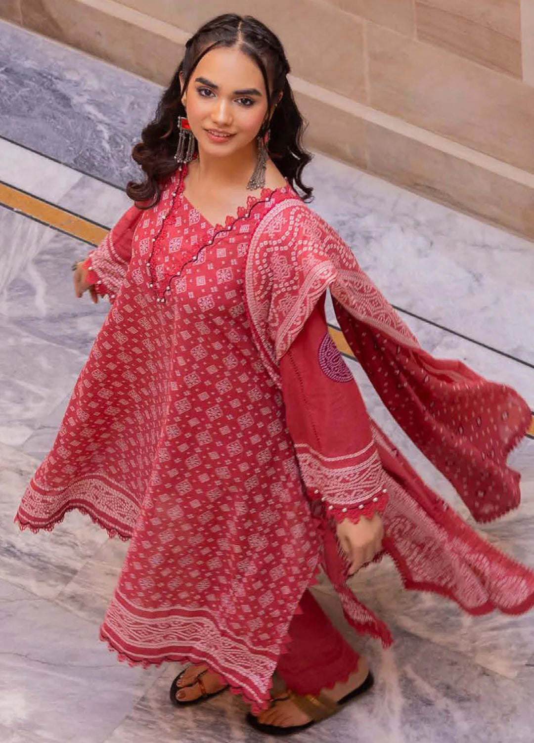 Gul Ahmed Printed Lawn Suits Unstitched 3 Piece GA24SU CL 42286 A - Summer Collection