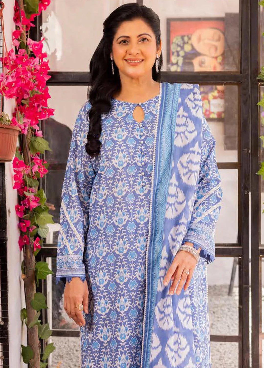 Gul Ahmed Printed Lawn Suits Unstitched 3 Piece GA24SU CL 42294 A - Summer Collection