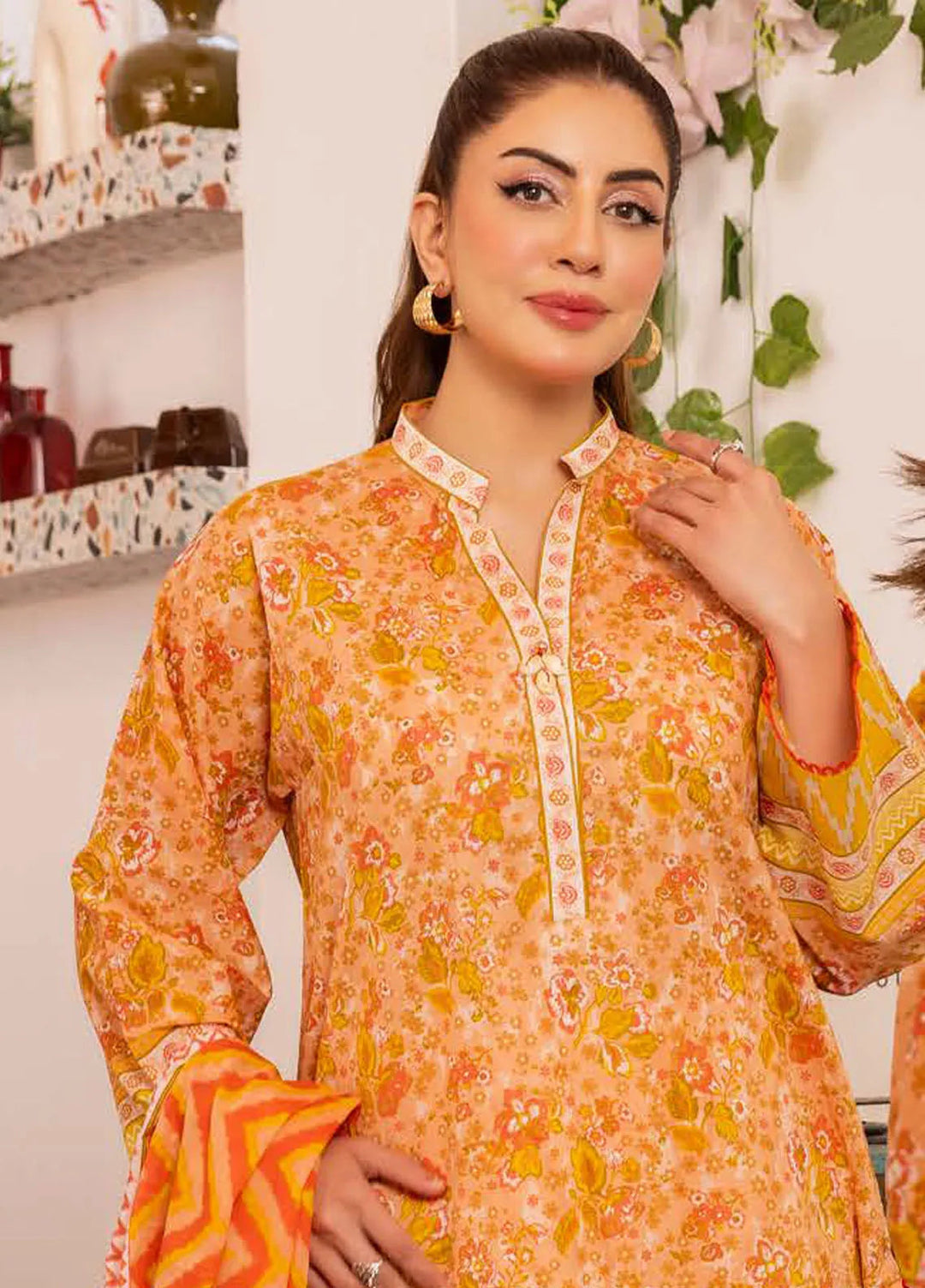 Gul Ahmed Printed Lawn Suits Unstitched 3 Piece GA24SU CL 42299 A - Summer Collection