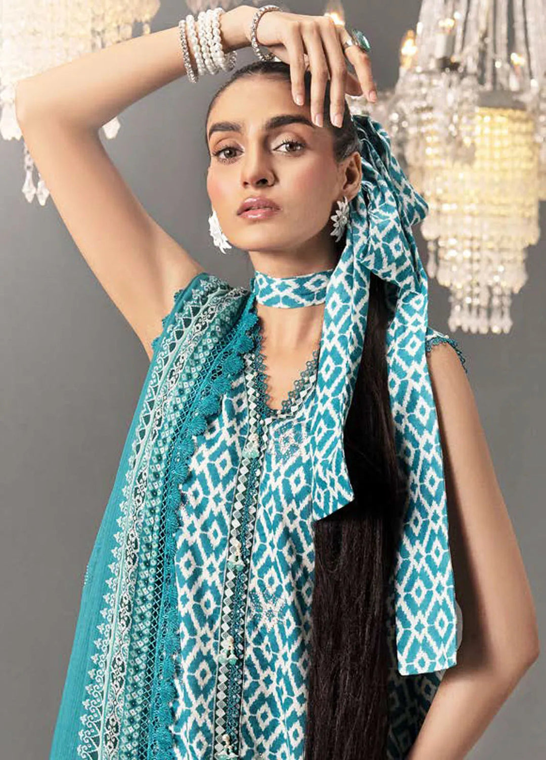 Gul Ahmed Printed Lawn Suits Unstitched 3 Piece GA24SU DN 42036 - Summer Collection