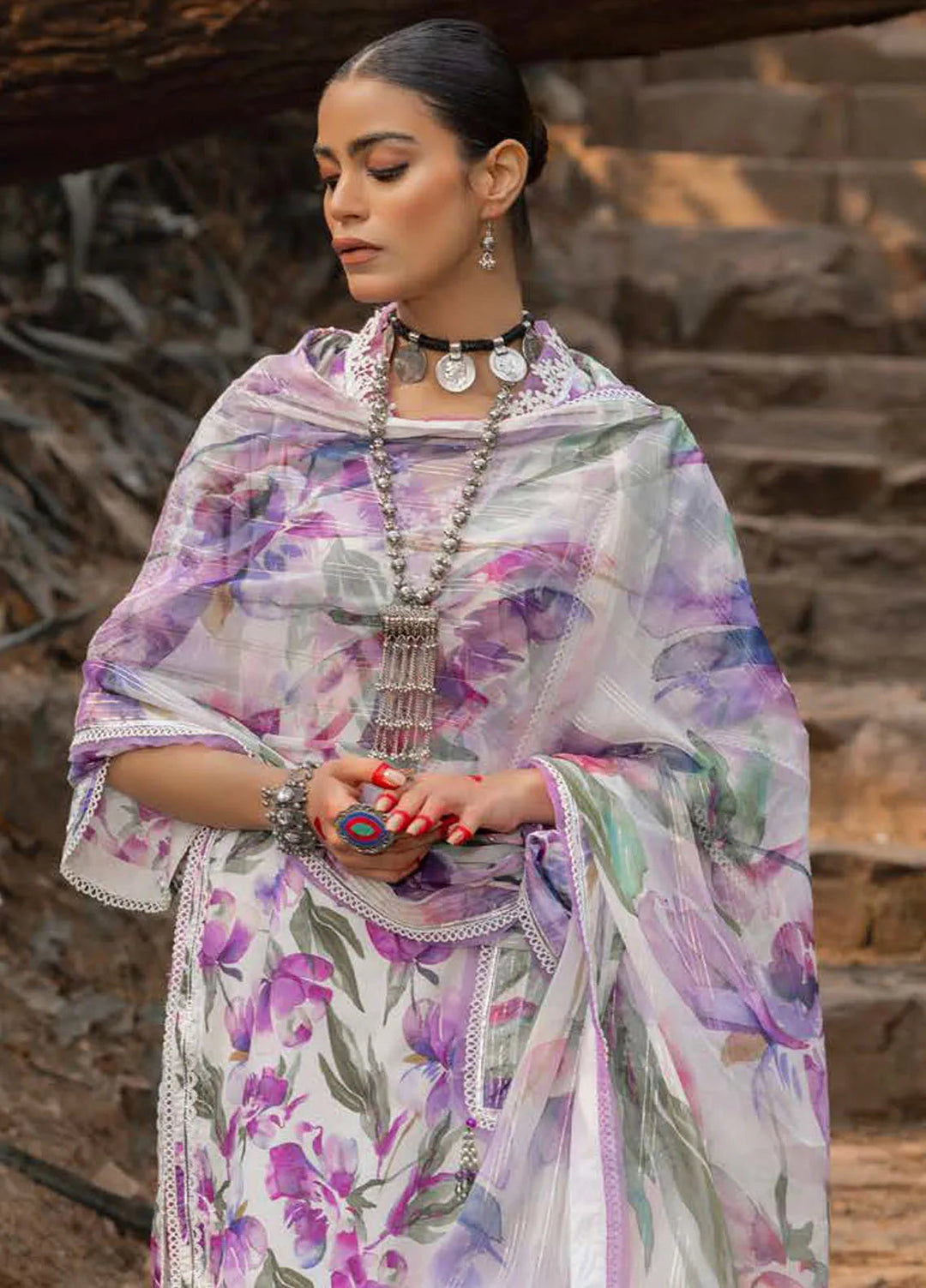 Gul Ahmed Printed Lawn Suits Unstitched 3 Piece GA24SU SP 42009 - Summer Collection
